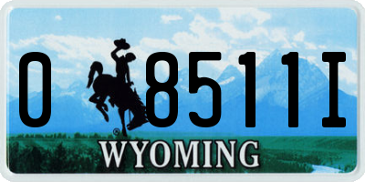 WY license plate 08511I