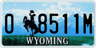 WY license plate 08511M