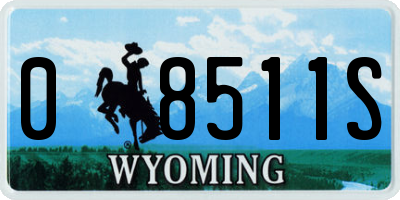 WY license plate 08511S