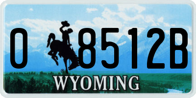 WY license plate 08512B