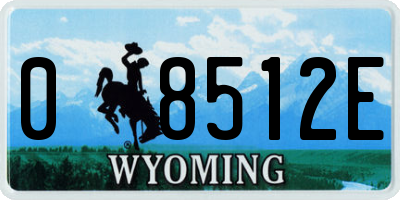 WY license plate 08512E