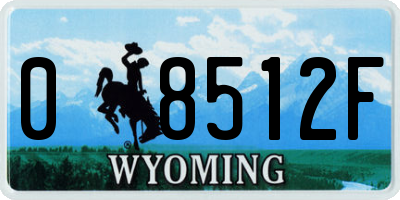 WY license plate 08512F