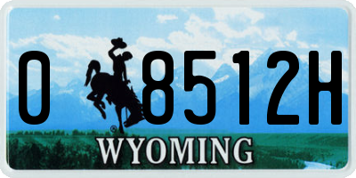 WY license plate 08512H