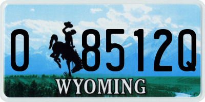 WY license plate 08512Q