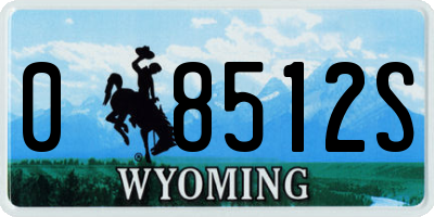 WY license plate 08512S