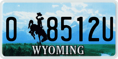 WY license plate 08512U