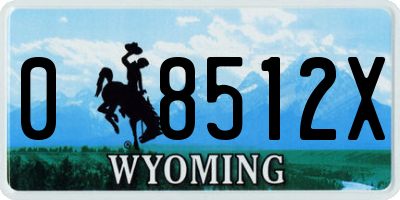 WY license plate 08512X