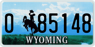 WY license plate 085148