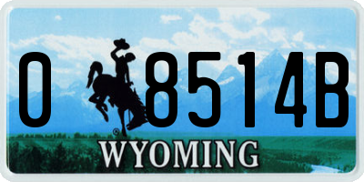 WY license plate 08514B
