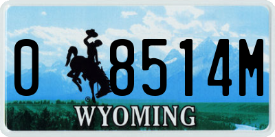 WY license plate 08514M