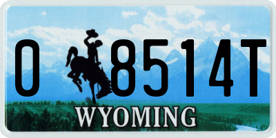 WY license plate 08514T