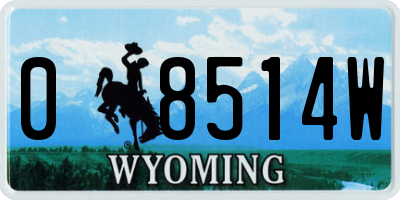 WY license plate 08514W