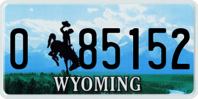 WY license plate 085152