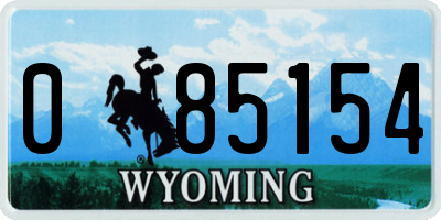 WY license plate 085154