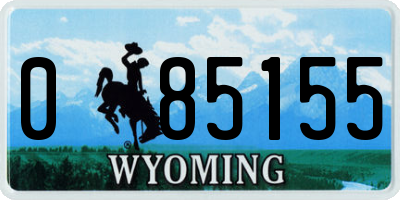 WY license plate 085155