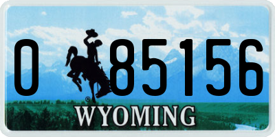 WY license plate 085156