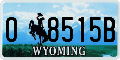 WY license plate 08515B