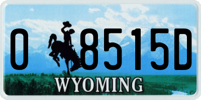 WY license plate 08515D