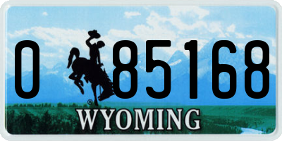 WY license plate 085168