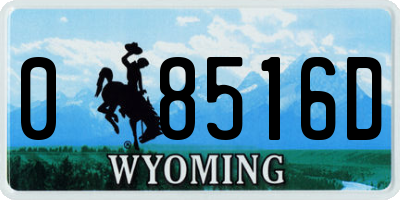 WY license plate 08516D