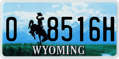 WY license plate 08516H