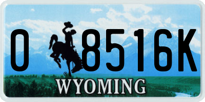 WY license plate 08516K