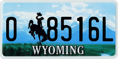 WY license plate 08516L