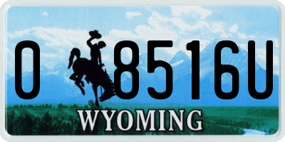 WY license plate 08516U