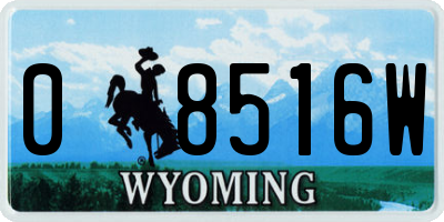WY license plate 08516W