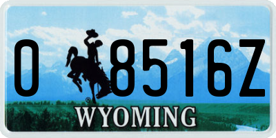 WY license plate 08516Z