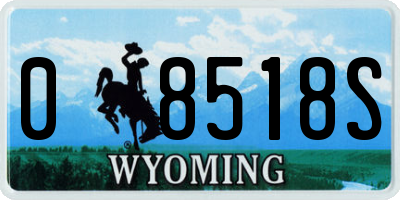 WY license plate 08518S