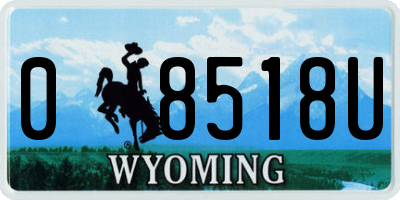 WY license plate 08518U