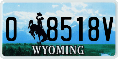 WY license plate 08518V