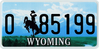 WY license plate 085199