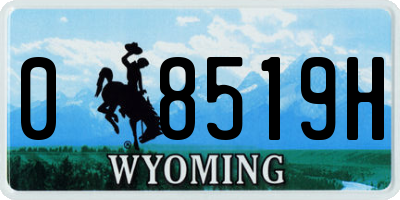 WY license plate 08519H