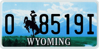 WY license plate 08519I