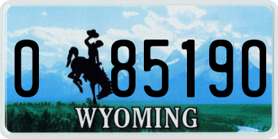 WY license plate 08519O
