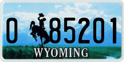 WY license plate 085201