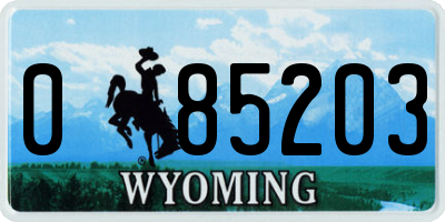 WY license plate 085203