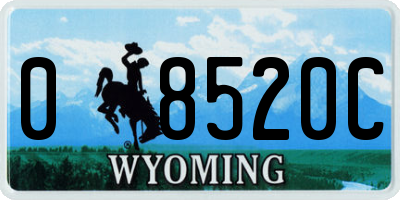 WY license plate 08520C