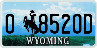 WY license plate 08520D