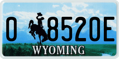 WY license plate 08520E