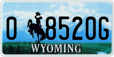 WY license plate 08520G