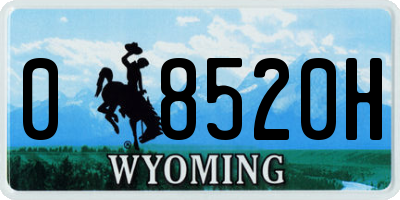 WY license plate 08520H