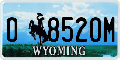 WY license plate 08520M