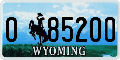WY license plate 08520O