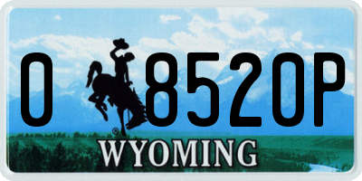 WY license plate 08520P