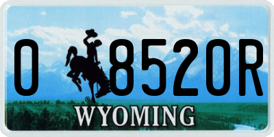 WY license plate 08520R