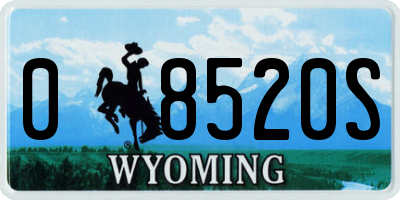 WY license plate 08520S
