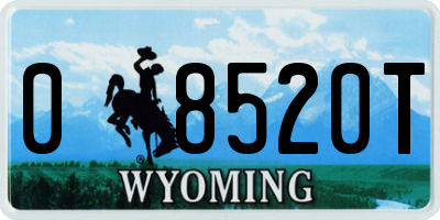 WY license plate 08520T